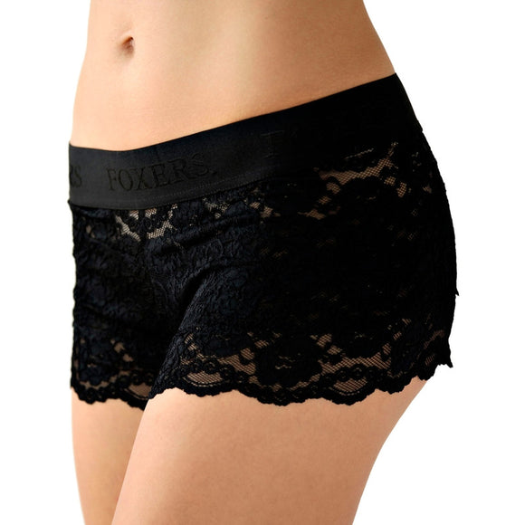 Black Lace Boxers with Black FOXERS logo band