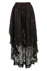 Brown Lace Hi Low Skirt