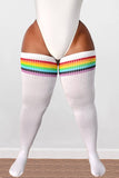 Thunda Tūbbies - Plus Size Thigh High Socks - Rainbow