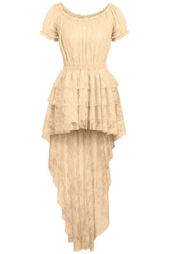 White High Low Lace Dress