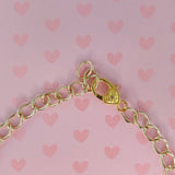 Gold mini 5 hearts chain choker