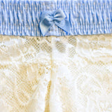 Foxers Ivory Lace Boxers with Light Blue Dot FOXERS Band