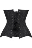 Lavish Black Brocade Overbust Corset W/Busk Closure