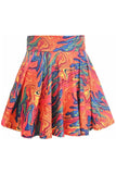 Orange Tie-Dye Stretch Lycra Skirt
