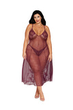 Sheer Gown & G-String Cherry Laquer