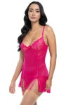 Milani Fitted Lace Babydoll with Garters