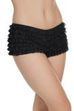 Ruffle Butt  Booty Shorts, Black, White, Red