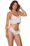 Satin Bralette & Panty Set/Black or White