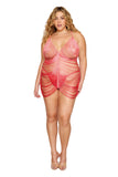 Watermelon Ombre' Fringe Chemise, Matching G-String
