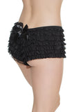 Ruffle Butt  Booty Shorts, Black, White, Red
