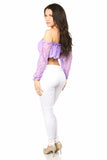 Lilac Lined Lace Long Sleeve Peasant Top