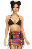 Rainbow Glitter PVC Lace-Up Skirt - Daisy Corsets