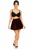 Dark Red Crushed Velvet Skirt - Daisy Corsets
