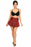 Red Plaid Pleated Skirt w/Buckles - Daisy Corsets