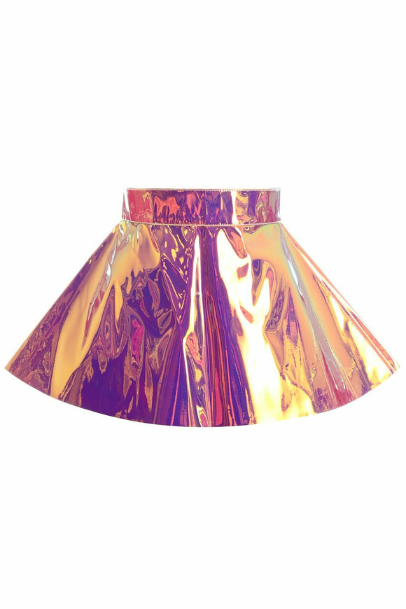 Rainbow Gold Holo Skater Skirt