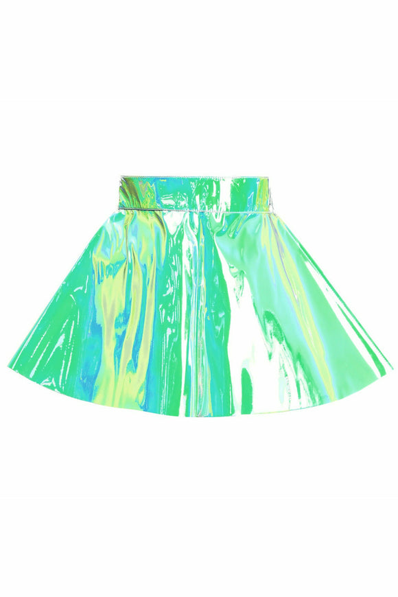 Mint Green Holo Skater Skirt