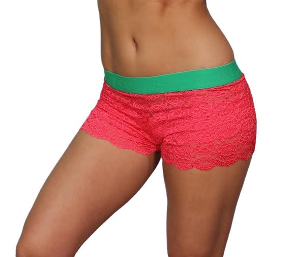 Foxers Watermelon Lace Boxers, Kelly Green Logo Band