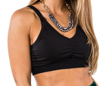 Foxers Black Crop Tank with Foxers Logo Elastic Empire Band