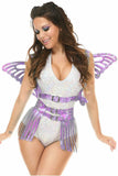 Lavender Holo Large Butterfly Wing Body Harness - Daisy Corsets