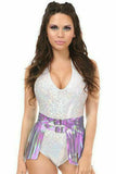 Lavender Hologram Fringe Mini Skirt - Daisy Corsets