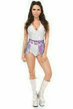 Lavender Hologram Fringe Mini Skirt - Daisy Corsets