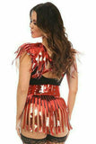 Red Metallic Fringe Skirt - Daisy Corsets