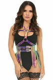 Rainbow Gold Holo Halter Body Harness - Daisy Corsets