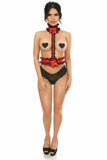 Kitten Collection Red/Black Lace Single Strap Body Harness - Daisy Corsets