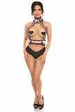 Kitten Collection Lt Pink/Black Lace Double Strap Body Harness