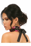 Kitten Collection Pink Floral Satin Choker - Daisy Corsets