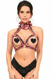 Kitten Collection Dusty Rose Velvet Triangle Top Body Harness - Daisy Corsets