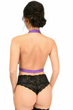 Dark Purple Stretchy Body Harness w/Gold Hardware - Daisy Corsets