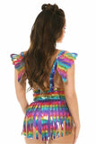 Rainbow Glitter Body Harness w/Wings - Small - Daisy Corsets