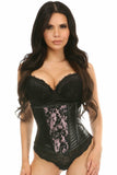 Lavish Wet Look Under Bust Corset Pink w/Lace Overlay - Daisy Corsets