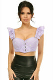 Lavish Lavender Eyelet Underwire Bustier Top w/Removable Ruffle Sleeves - Daisy Corsets