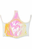 Lavish Pink/Yellow Holo Open Cup Underwire Waist Cincher
