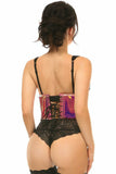 Lavish Rainbow Gold Holo Open Cup Underwire Waist Cincher - Daisy Corsets