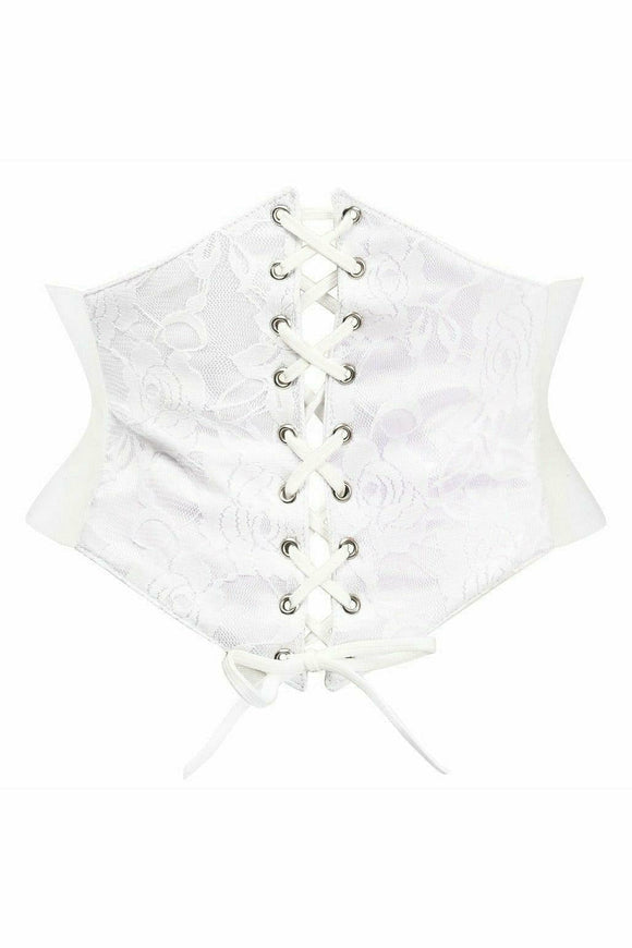 Lavish White Lace Corset Belt Cincher - Daisy Corsets
