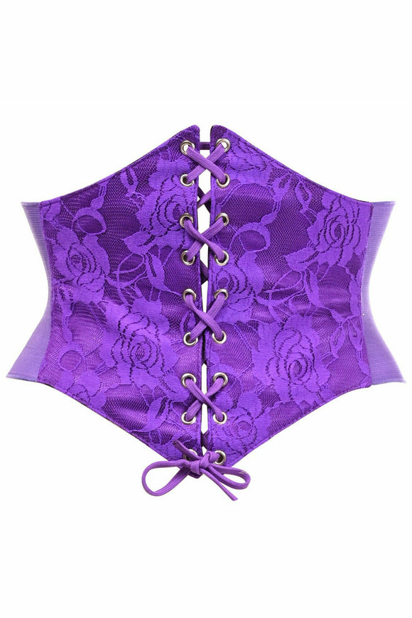 Lavish Purple Lace Corset Belt Cincher
