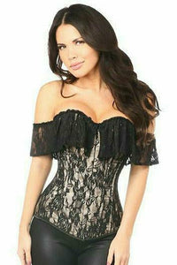 Lavish Beige Lace Off-The-Shoulder Corset - Daisy Corsets