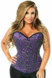 Top Drawer Elegant Purple Embroidered Steel Boned Corset - Daisy Corsets