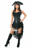 Top Drawer 4 PC Black Pirate Captain Costume - Daisy Corsets