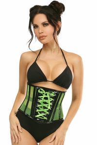 Top Drawer Neon Green Patent & Fishnet Underbust Corset - Daisy Corsets