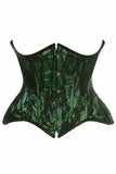 Top Drawer Green w/Black Lace Double Steel Boned Curvy Cut Waist Cincher Corset - Daisy Corsets