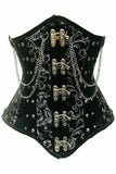 Steel Boned Underbust Corset w/Chains and Clasps