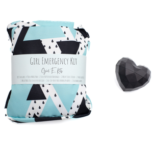 First Period Kit For Girls - Black and Blue Triangles